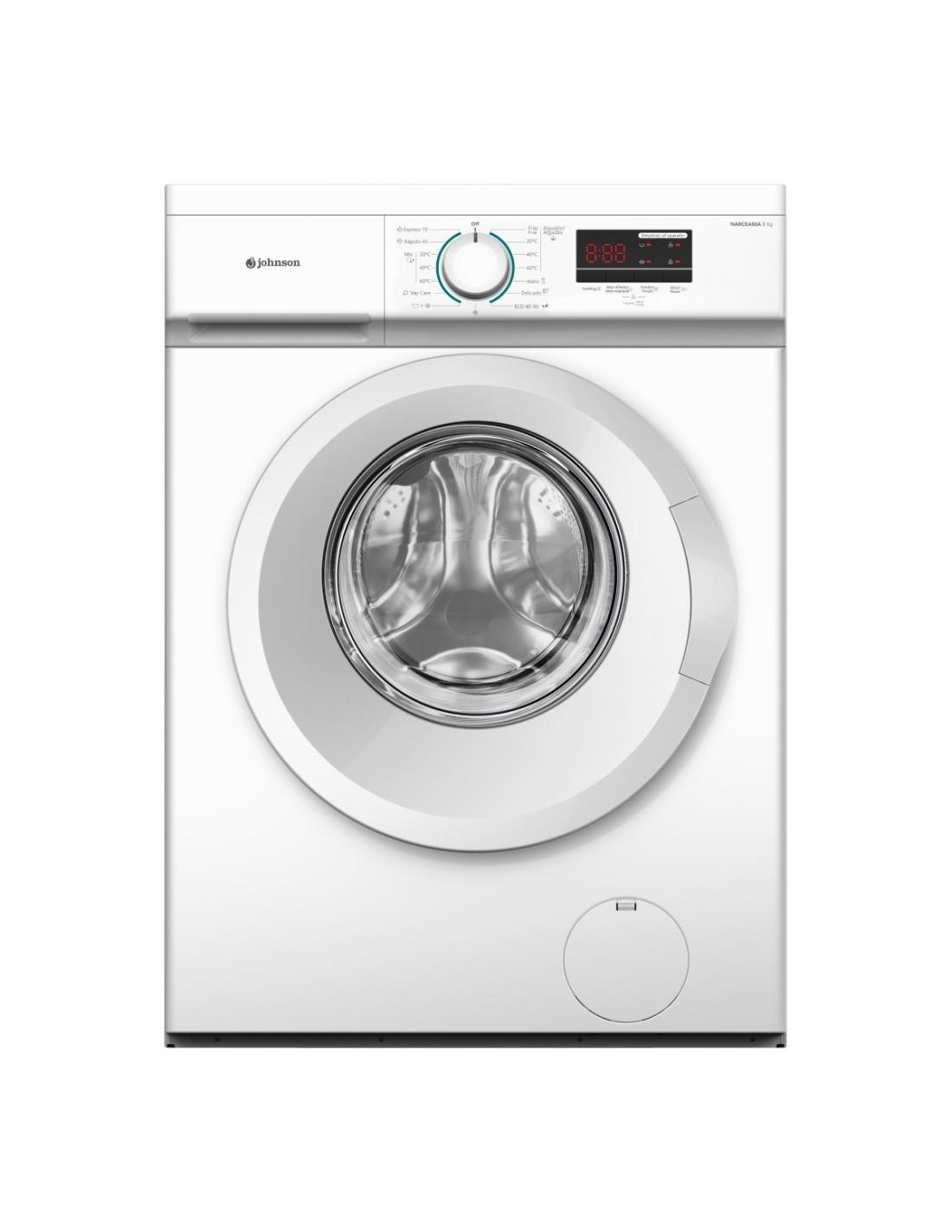 Lavadora Carga Superior Johnson Cs 8Kg 1300Rpm Nervion Clase A Inverter Blanca